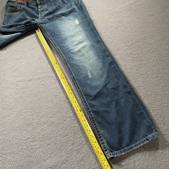 Remetee Rampart Distressed Mens Jeans Y2K‎ 38x34 Button Fly Straight Fit - Picture 8 of 10